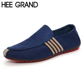 HEE GRAND Brand 2017 Fashion Slip-On Flat Breathable Casual Male Shoes, Striped Solid Men Summer Fashion Shoes XMR212