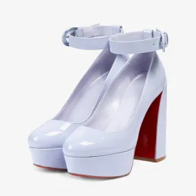 Purple Patent Leather Pumps 140mm Heel