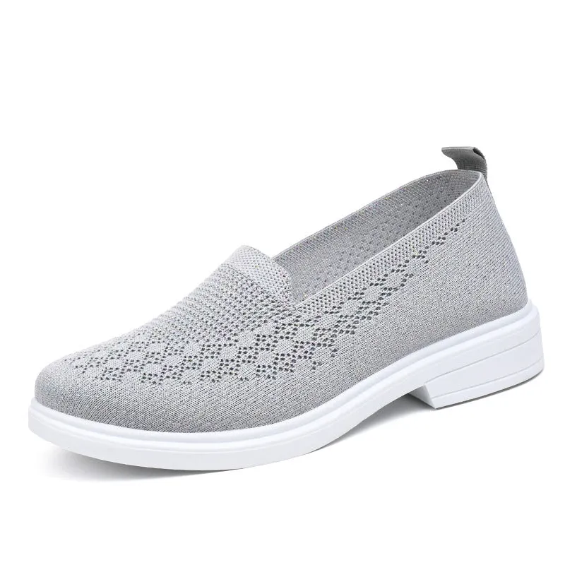 Women's Breathable Knit Casual Flat Shoes